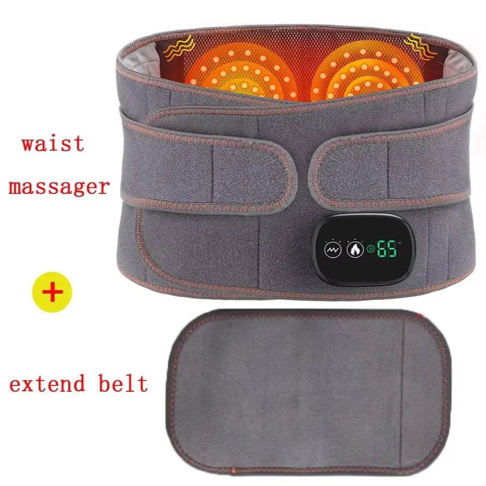 New Upgrade Electric Heating Waist Massager Support Belt Vibration Hot Compress Brace Belt Back Relax 3 Gears Adjustment - One-Sake.com