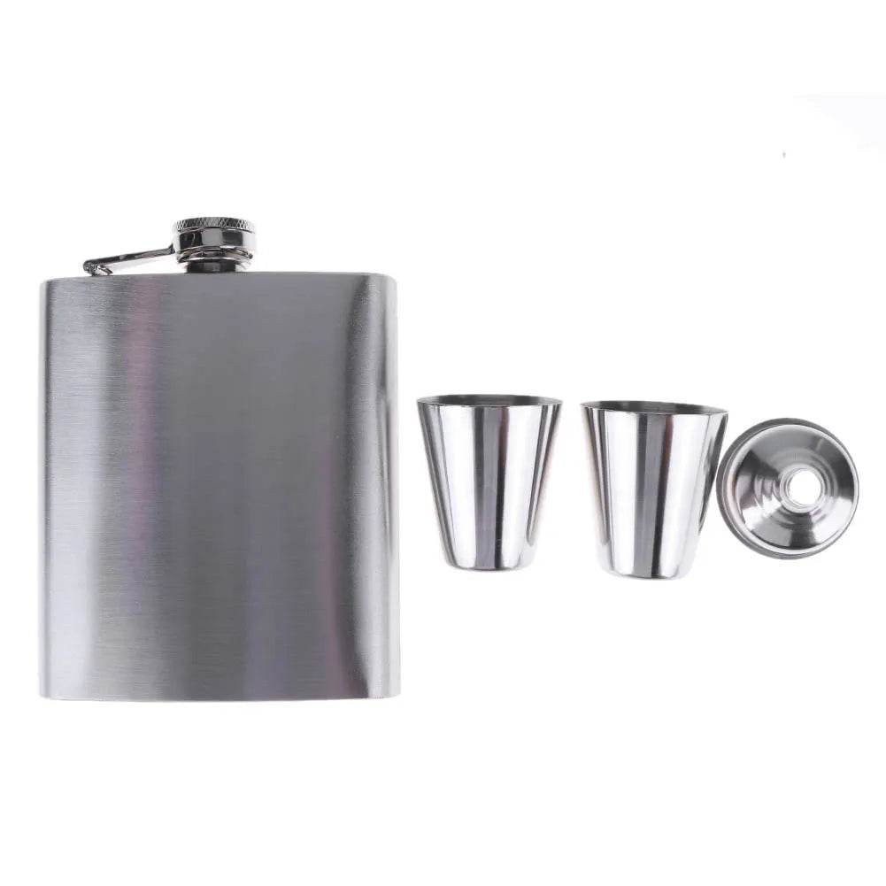 8oz Stainless Steel Hip Flask Set with Cups – Perfect Gift for Weddings, Parties & Special Occasions - One-Sake.com