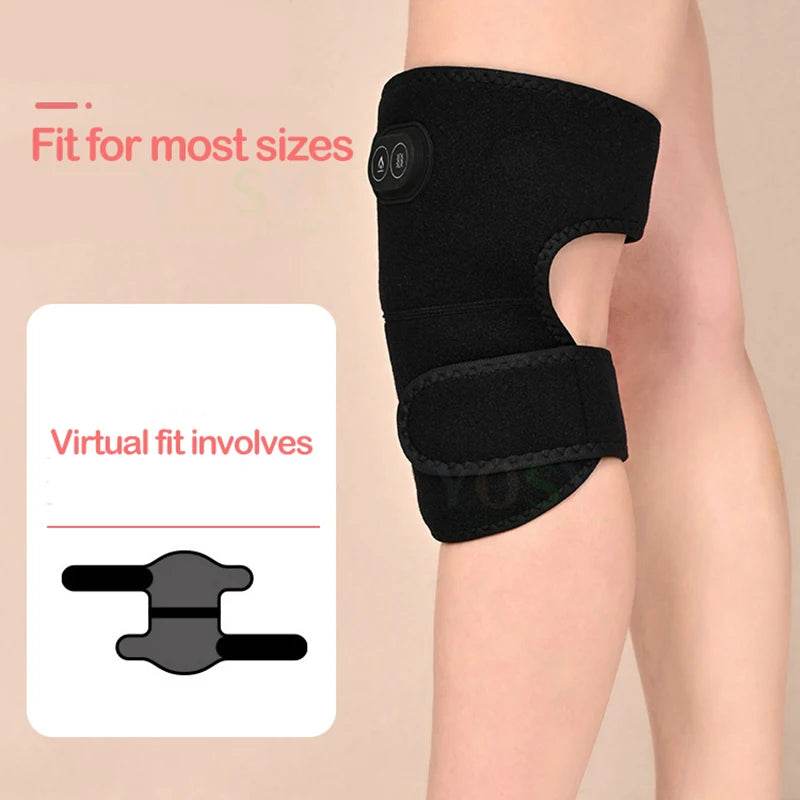 Electric Heated Shoulder & Knee Massager – 3 Heat Levels, Vibration Massage, USB Rechargeable Support Strap for Work, Home & Travel - One-Sake.com