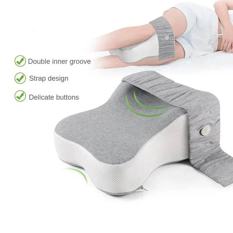 Orthopedic Slow Rebound Memory Cotton Clamp Leg Pillow Maternity Foot Pillow Strap Adjustable Side Sleeping Knee Leg Pillow - One-Sake.com