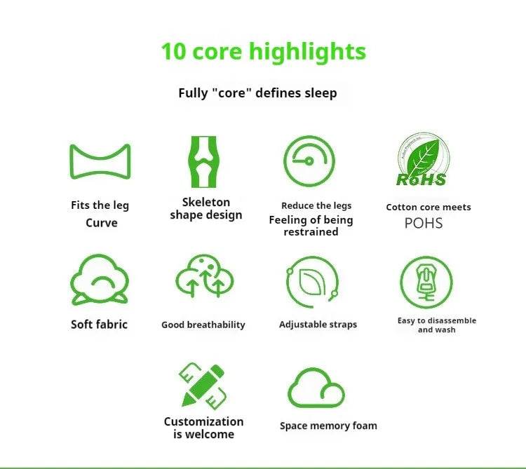 Orthopedic Slow Rebound Memory Cotton Clamp Leg Pillow Maternity Foot Pillow Strap Adjustable Side Sleeping Knee Leg Pillow - One-Sake.com