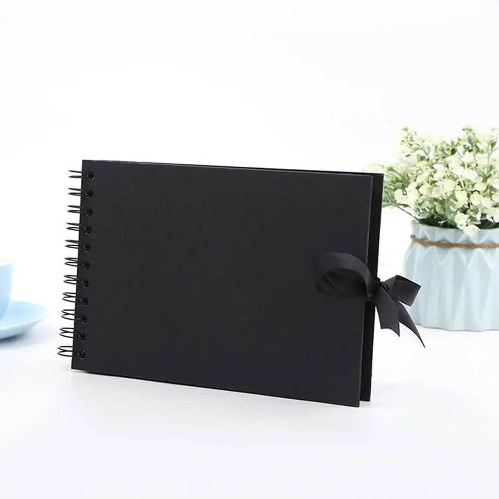 ZK20 DIY Kraft Memory Book – 80-Page Blank Scrapbook Album with Ribbon Closure | Wedding Guestbook, Anniversary Gift, Travel Diary &amp; Family Photo Album - One-Sake.com