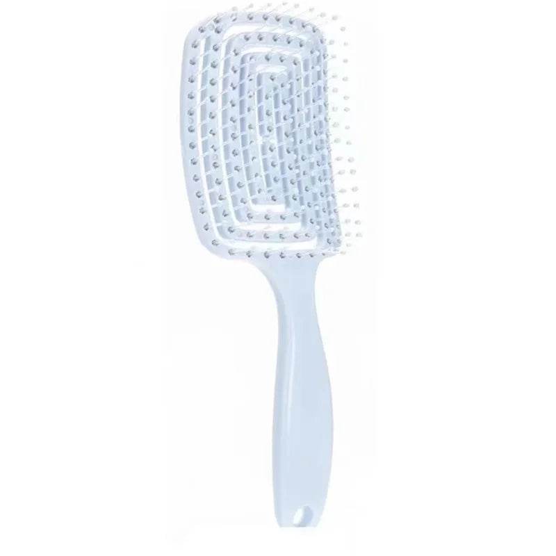 1Pcs Elastic Massage Comb Hollow Out Hair Brush Scalp Massage Combs Hair Styling Detangler Fast Blow Drying Detangling Tool - One-Sake.com