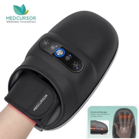 Wireless Electric Hand Massager with Air Compression &amp; Hot Compress – 6-Modes, 6-Levels, 3-Timers, 2-Heat Settings [Palm Acupoint Therapy | 2500mAh Cordless Massager | Symbolic Arthritis &amp; Numbness Tool] - One-Sake.com