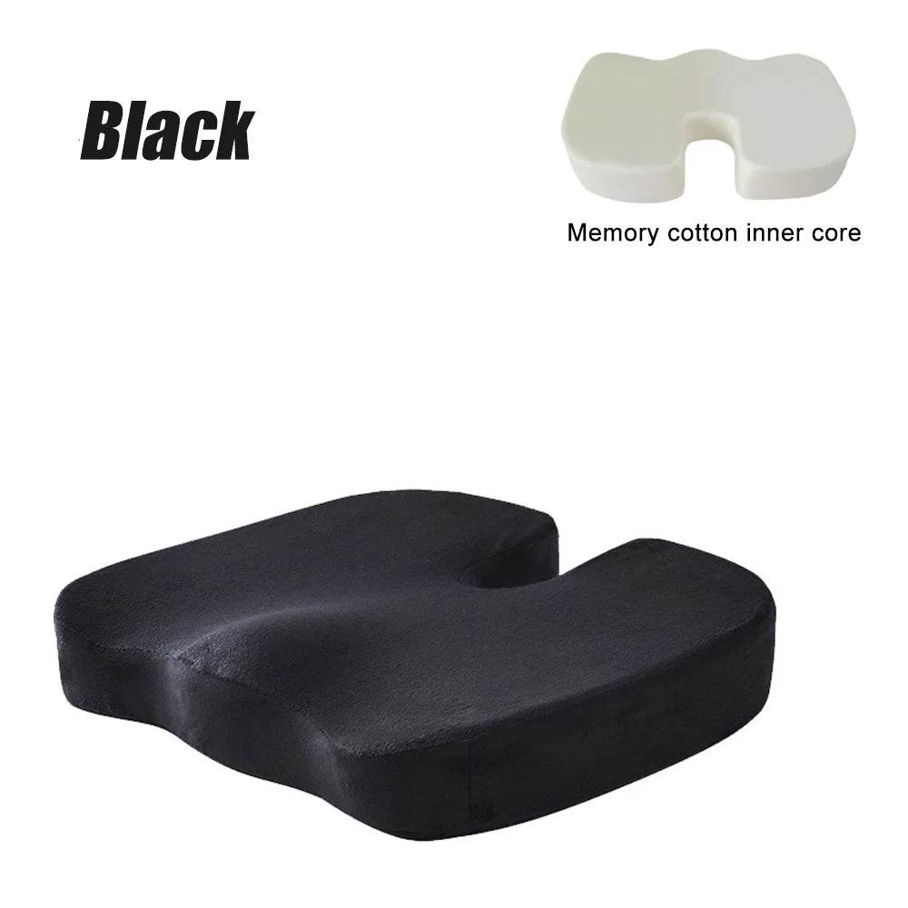 Travel Seat Cushion Memory Foam U-Shaped Pillow for Chair Cushion Pad Car Office Hip Support Massage Orthopedic Pillow - One-Sake.com