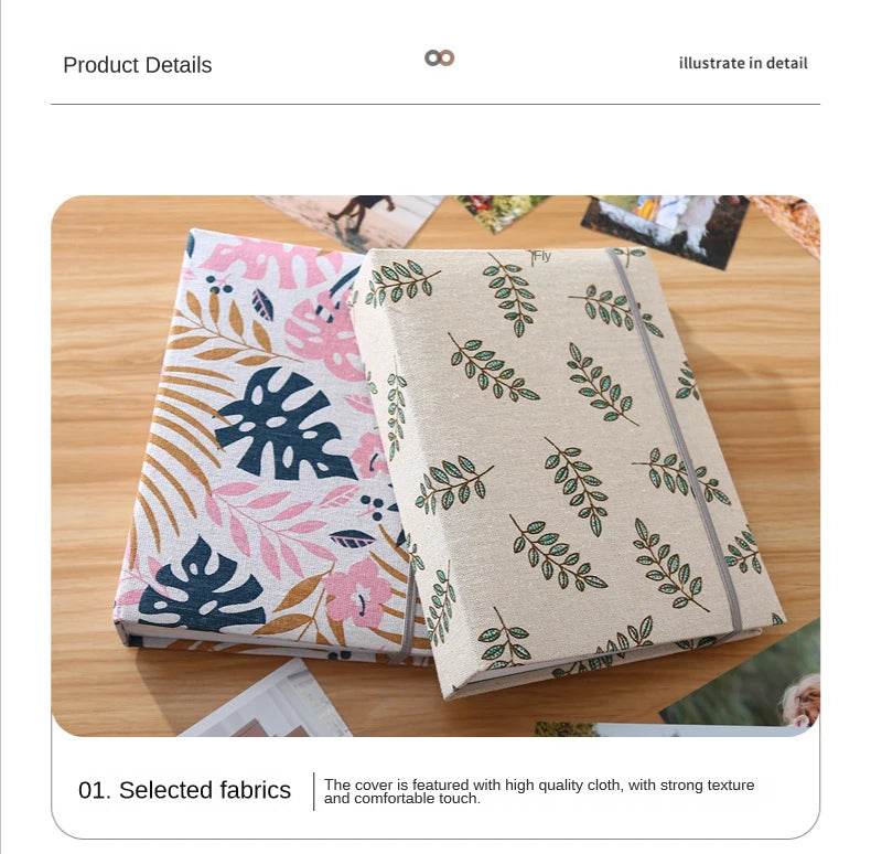 200-Sheet 6-Inch Fabric Photo Album – Creative Interleaf Design Family Memory Book for Children Growth, Weddings &amp; Memorial Keepsakes | Large Capacity Fabric Scrapbook - One-Sake.com