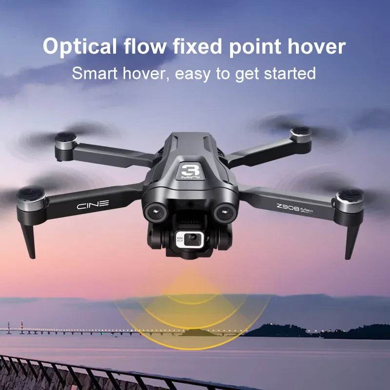Z908 Pro Max GPS Drone – 8K HD Dual Camera Brushless Quadcopter with Optical Flow, 9000M RC Range &amp; Foldable Design [Smart Flight Modes | Long-Range RC Drone | Obstacle Avoidance Technology] - One-Sake.com