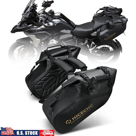 Cool Waterproof Motorcycle Saddlebags - Heat-Resistant Side Bags for BMW R1200GS, R1250GS Adventure, YZ250F, KTM EXC, WR250 - One-Sake.com