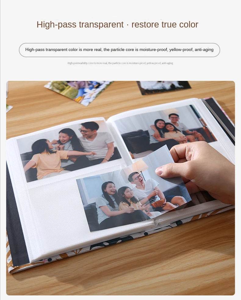 200-Sheet 6-Inch Fabric Photo Album – Creative Interleaf Design Family Memory Book for Children Growth, Weddings &amp; Memorial Keepsakes | Large Capacity Fabric Scrapbook - One-Sake.com