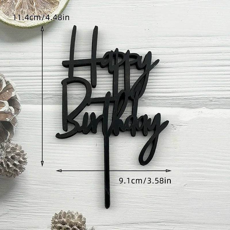 10 Pcs Acrylic Happy Birthday Cake Toppers – Pink Gold Silver Party Decorations for Kids, Adults, Baby Showers &amp; Weddings - One-Sake.com