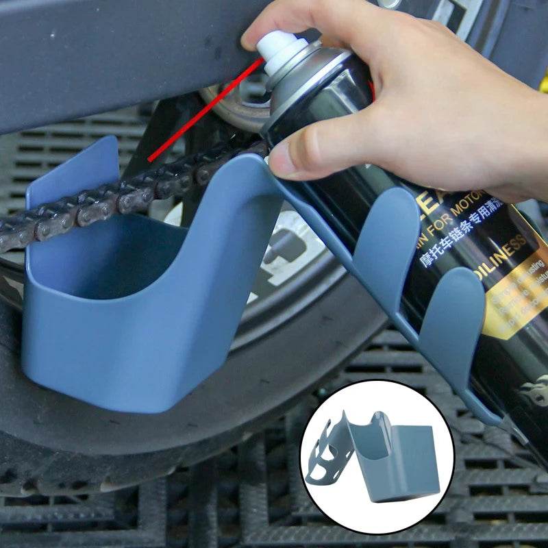 Motorcycle Chain Oil Storage Tool – Splash-Proof Chain Cleaning Oil Box with ABS Material &amp; Leak-Resistant Design for Motorbike, Bicycle, Scooter &amp; ATV Maintenance - One-Sake.com