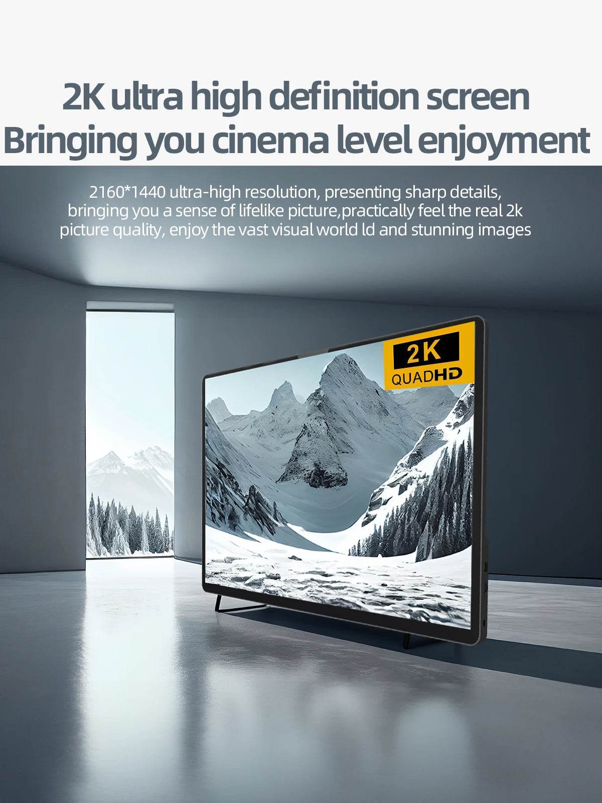ZSUS 2160*1440 14-inch 2K Portable Monitor 60HZ For Laptop XBox PS4 / 5 Switch TV Box Cell Phone PC Extension Mobile - One-Sake.com