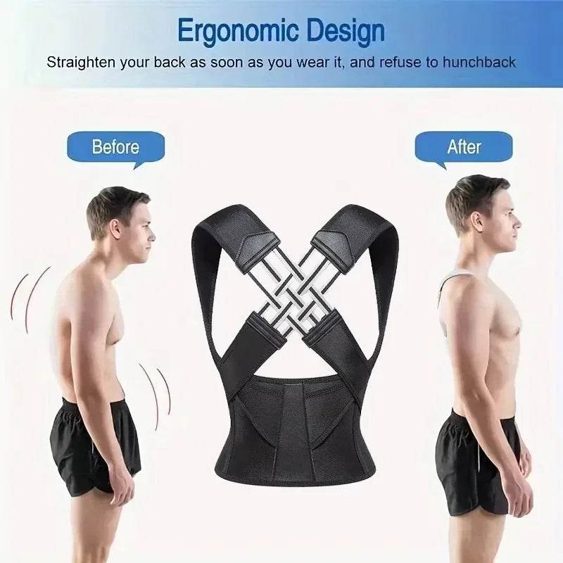 Adjustable Posture Corrector Brace – Prevent Hunchback & Spinal Distortion | Comfortable Back Support for Men & Women - One-Sake.com