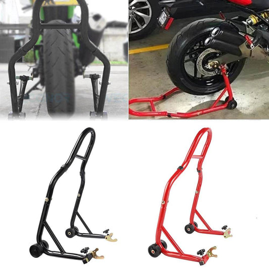 Universal Motorcycle Rear Wheel Stand - Durable Black Auto Wheel Support Frame for Harley, Suzuki & All Bikes, Tire Repair Tool - One-Sake.com