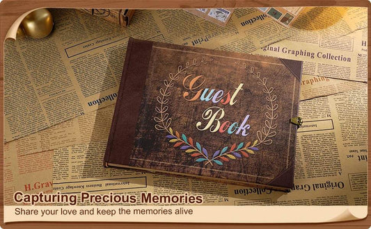 124-Page DIY Handmade Photo Album Scrapbook Kit – Retro Kraft Guest Book for Wedding, Anniversary &amp; Travel Memories | Includes Gift Box, Stickers &amp; Storage Pocket - One-Sake.com