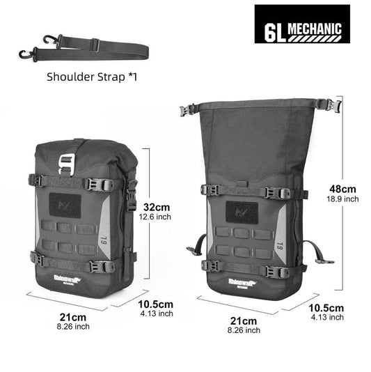 Rhinowalk 6L Waterproof Motorcycle Bumper Bag - Universal Side Frame Bag with Internal Support for Travel, Luggage & Tool Storage - One-Sake.com