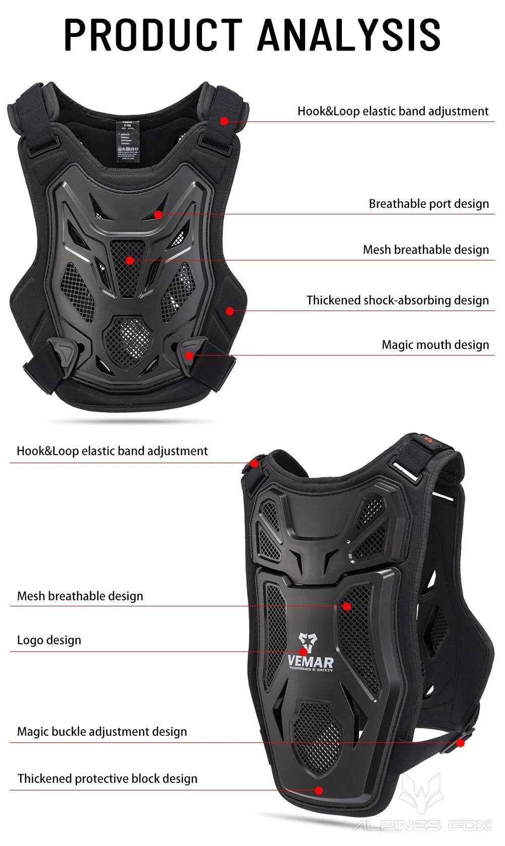 All-Season Motocross Armor Vest - Motorcycle Chest & Back Protector for Men & Women, DH/MTB/MX Body Protection Gear - One-Sake.com