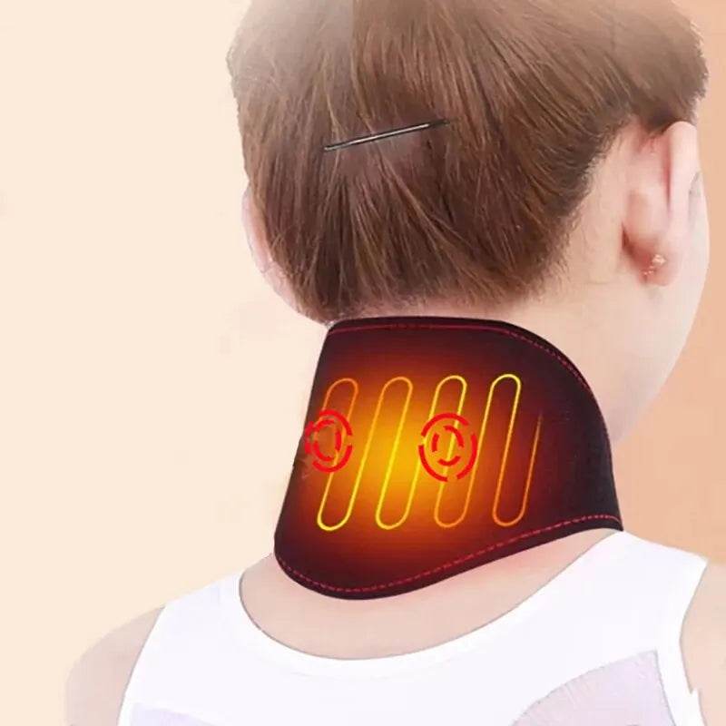 Electric Heated Neck Belt – 3 Heat Levels & Massage for Neck Pain Relief, Warmth & Relaxation - One-Sake.com