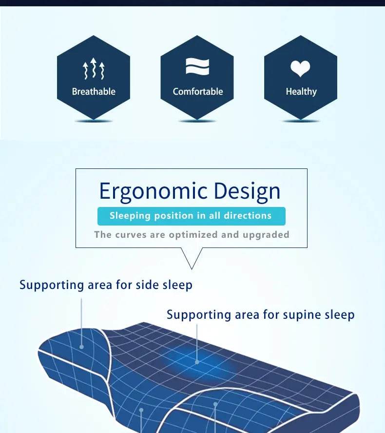 Memory Foam Bed Orthopedic Pillow Neck Protection Slow Rebound Memory Pillow Butterfly Shaped Health Cervical Neck - One-Sake.com