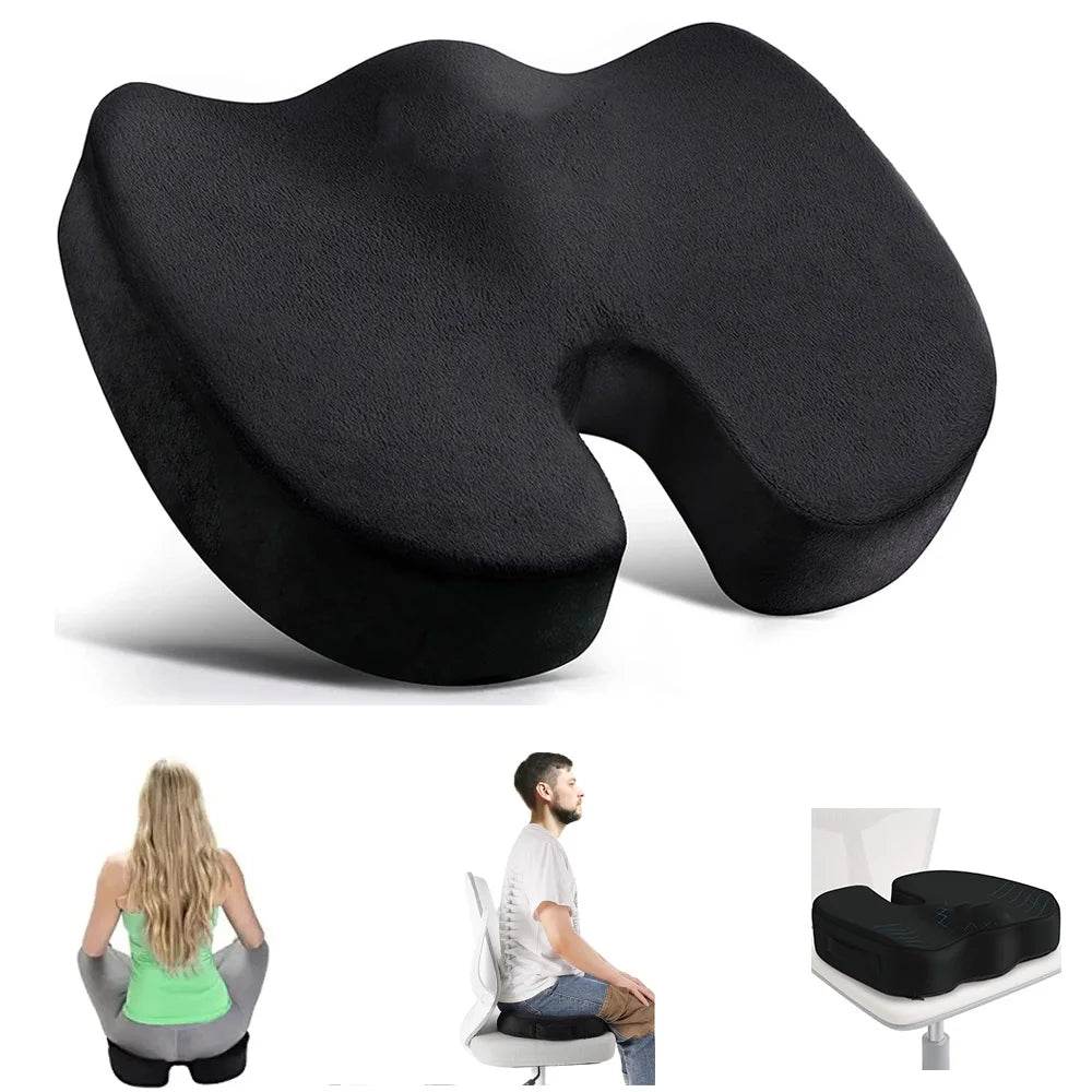 Travel Seat Cushion Memory Foam U-Shaped Pillow for Chair Cushion Pad Car Office Hip Support Massage Orthopedic Pillow - One-Sake.com