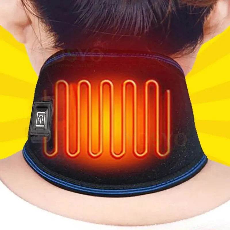 Electric Heated Neck Belt – 3 Heat Levels & Massage for Neck Pain Relief, Warmth & Relaxation - One-Sake.com