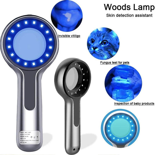 NEW DW-B200 Woods Lamp Skin Analyzer – 365nm UV LED Magnifier for Vitiligo, Acne &amp; Psoriasis Detection | Handheld UV Skin Inspection Tool with 1.5x Magnification &amp; Rechargeable Battery - One-Sake.com
