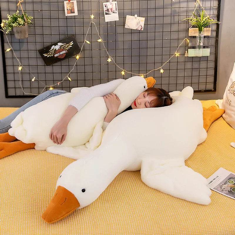 Hot 50/90/130CM Funny Goose Plush Stuffed Soft Duck Sleeping Pillow Sofa Cushion Kids Girlfriend Birthday Gift Toy - One-Sake.com