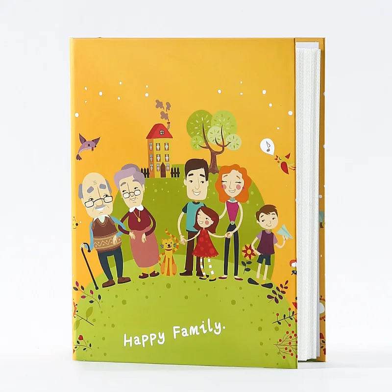 6-Inch Foldout Family Photo Album – 200-Sheet Large Capacity Children Growth Album with Plastic Sealed Pages &amp; Cartoon Pattern – Paper Cover &amp; High-Pressure Binding - One-Sake.com
