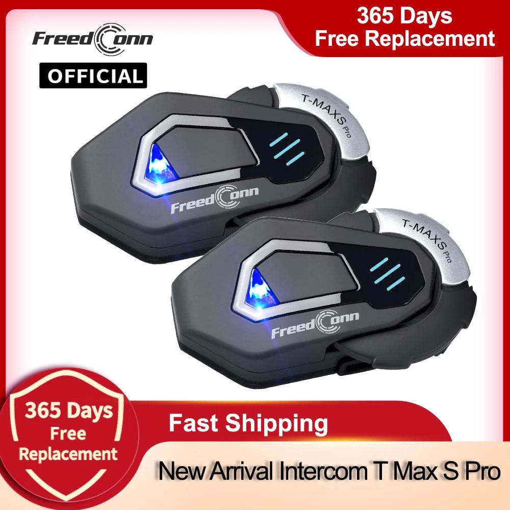 FreedConn Bluetooth Motorcycle Helmet Headset - Waterproof Intercom with Music & FM, Ultimate Riding Companion - One-Sake.com