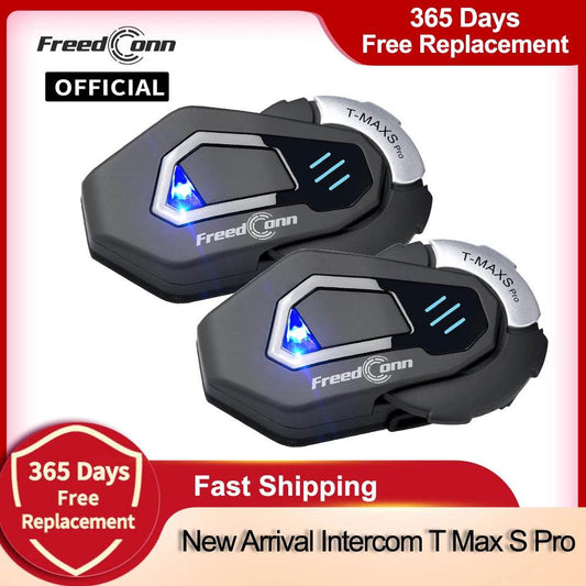 FreedConn Bluetooth Motorcycle Helmet Headset - Waterproof Intercom with Music & FM, Ultimate Riding Companion - One-Sake.com