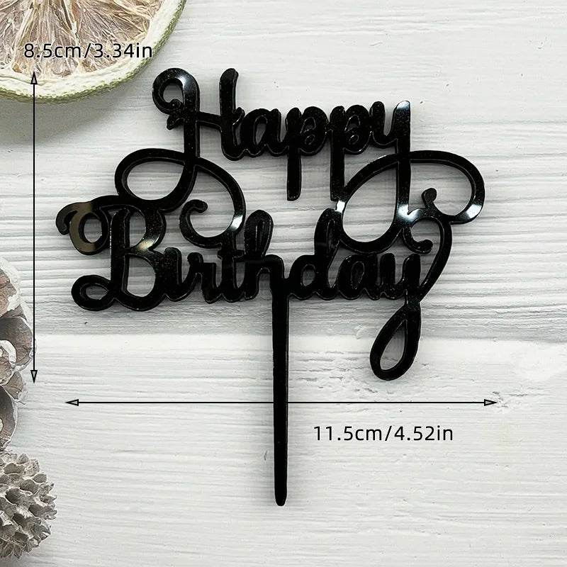 10 Pcs Acrylic Happy Birthday Cake Toppers – Pink Gold Silver Party Decorations for Kids, Adults, Baby Showers &amp; Weddings - One-Sake.com