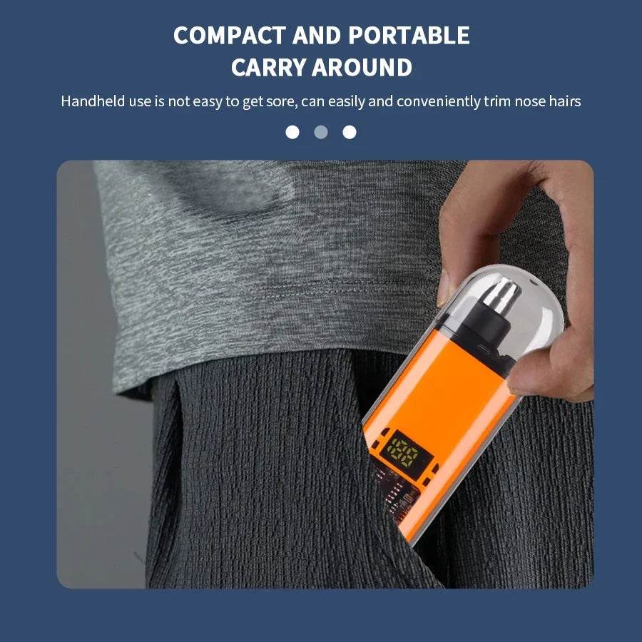 2-in-1 Electric Portable Ear &amp; Nose Hair Trimmer | Painless Grooming Tool for Men - One-Sake.com