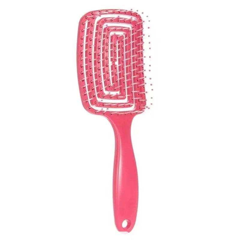 1Pcs Elastic Massage Comb Hollow Out Hair Brush Scalp Massage Combs Hair Styling Detangler Fast Blow Drying Detangling Tool - One-Sake.com
