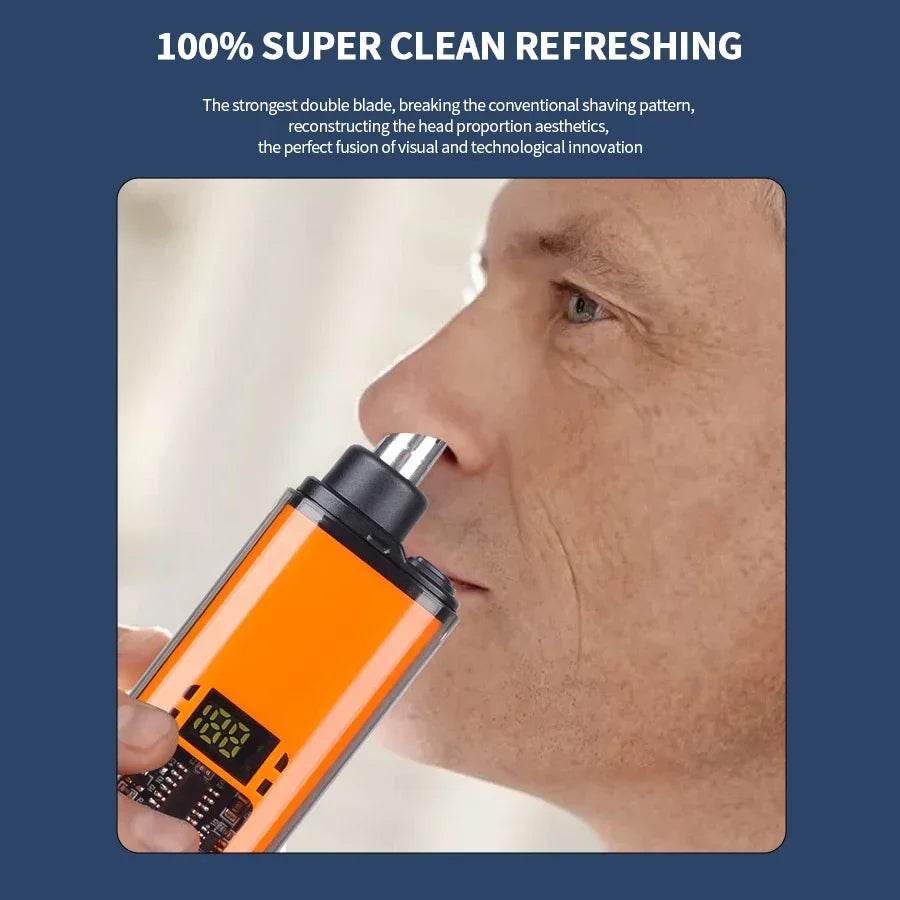 2-in-1 Electric Portable Ear &amp; Nose Hair Trimmer | Painless Grooming Tool for Men - One-Sake.com
