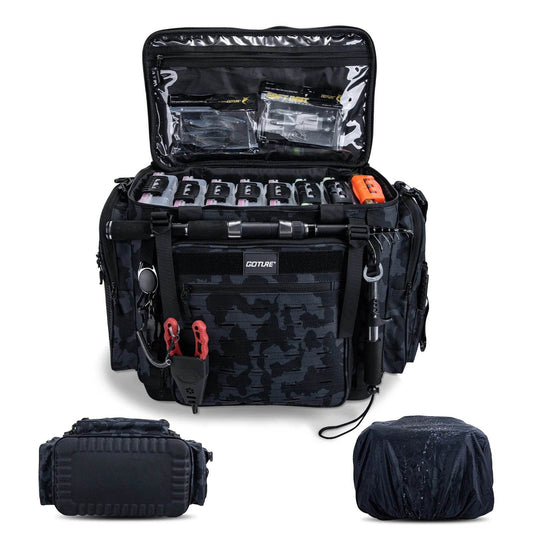 Goture Large Capacity Waterproof Fishing Bag - 53x32x38cm Multifunctional Waist Pack for Outdoor Sports, Lure Storage & Shoulder Carry - One-Sake.com