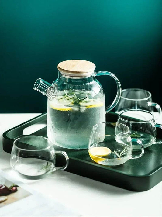 1.8L Heat-Resistant Glass Teapot – Transparent Borosilicate Kettle for Tea, Coffee & Fruit Infusions - One-Sake.com