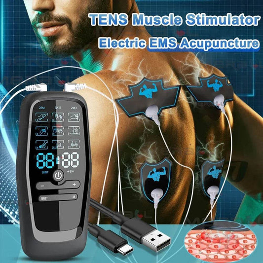 36-Mode TENS &amp; EMS Muscle Stimulator – Electric Pain Relief &amp; Therapy Device with 36 Intensity Levels &amp; Dual-Channel Control [Portable Digital Acupuncture Machine | Symbolic Muscle Recovery Tool | Pocket-Sized Electrotherapy Device] - One-Sake.com
