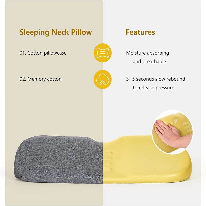 Cervical Pillow, Memory Foam Contour Pillow, Bed Pillows for Side Sleeper Ergonomic Orthopedic Sleeping Pillow, Neck Pillow - One-Sake.com