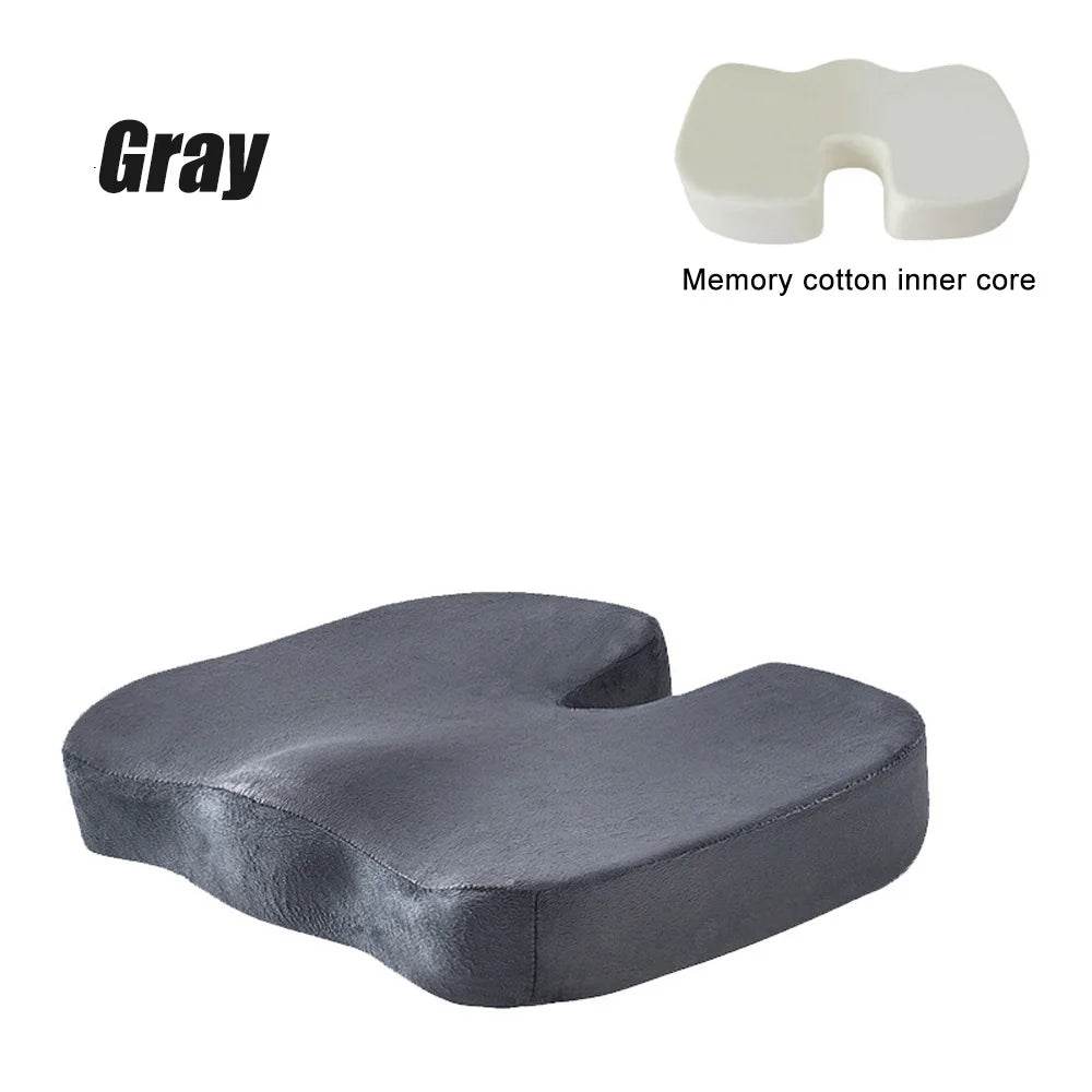 Travel Seat Cushion Memory Foam U-Shaped Pillow for Chair Cushion Pad Car Office Hip Support Massage Orthopedic Pillow - One-Sake.com