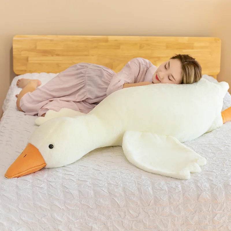 Hot 50/90/130CM Funny Goose Plush Stuffed Soft Duck Sleeping Pillow Sofa Cushion Kids Girlfriend Birthday Gift Toy - One-Sake.com