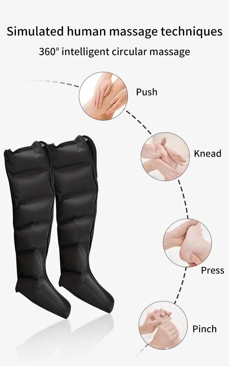 Air Pressure Leg Massager Foot Massage Boots Kneading Squeeze Deep Relaxation Calf With Remote Control - One-Sake.com