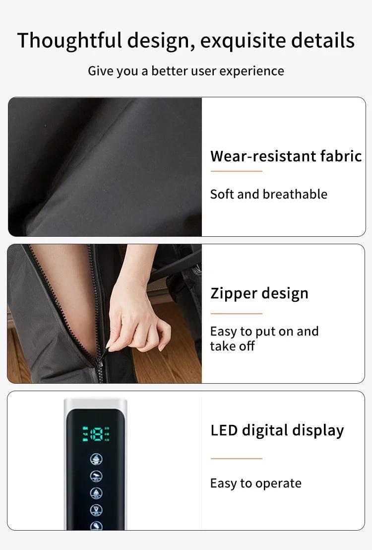 Air Pressure Leg Massager Foot Massage Boots Kneading Squeeze Deep Relaxation Calf With Remote Control - One-Sake.com