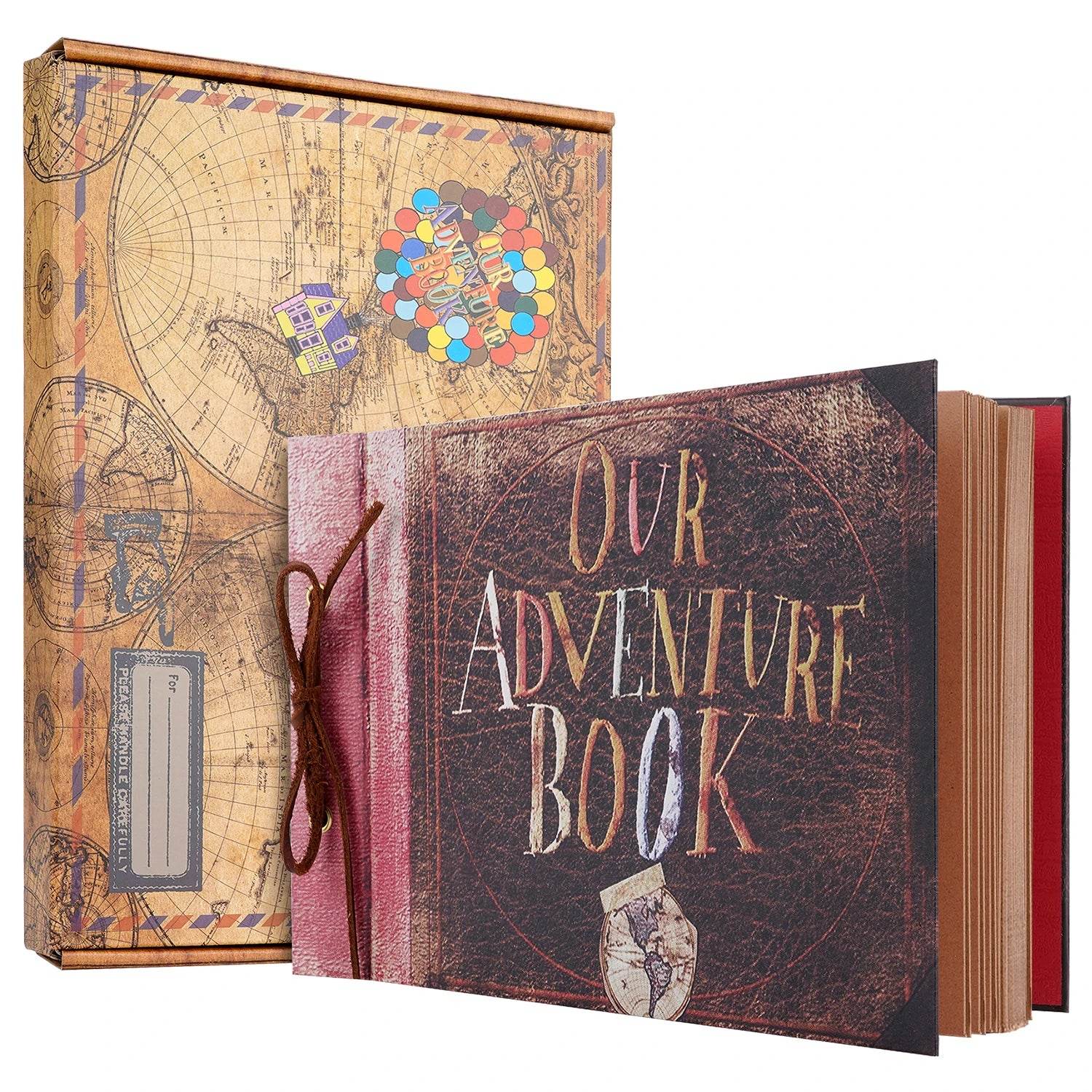 Adventure Book 40-Page DIY Handmade Photo Album – Retro Kraft Scrapbook for Wedding, Anniversary &amp; Memory Keeping | Includes 19 Accessories &amp; Gift Box - One-Sake.com