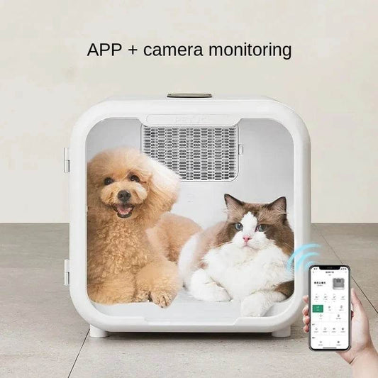 66L Automatic Pet Hair Dryer with UV Sterilization – Low-Noise Dog &amp; Cat Grooming Box with App Control &amp; Camera Monitoring [66L Capacity | Symbolic Fur Hygiene | Quiet Operation | Smart Pet Drying Tool] - One-Sake.com