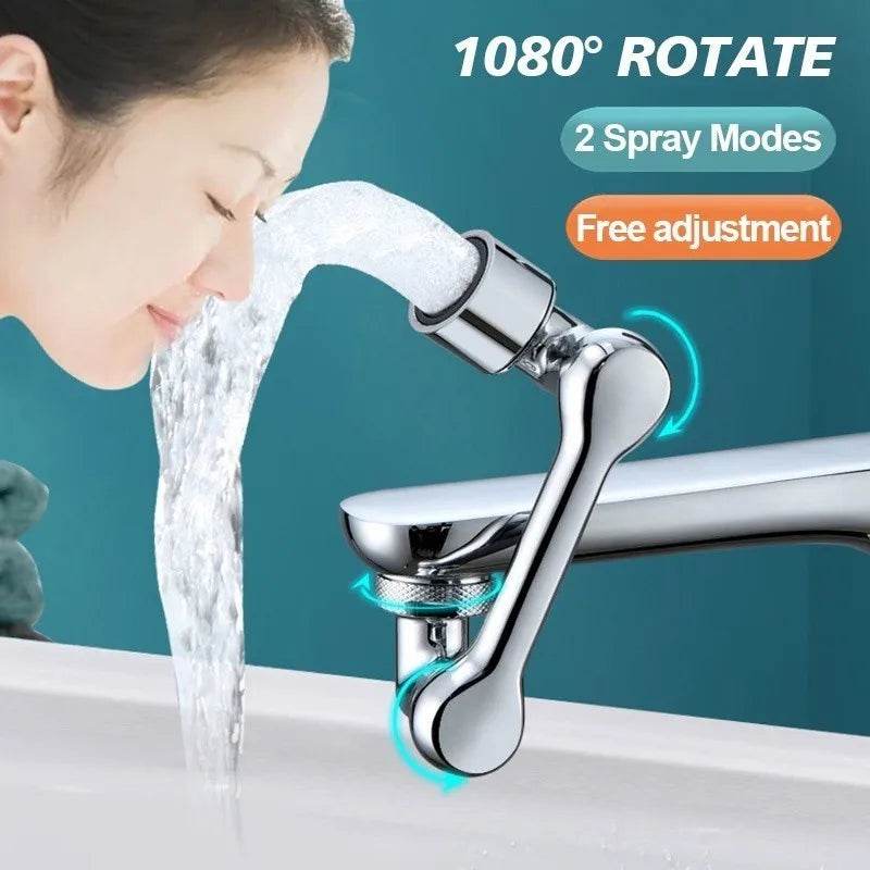 1080° Rotatable Faucet Sprayer Head – Dual Spray Modes | Eco-Friendly Splash-Proof Tap Attachment for Kitchen &amp; Bathroom - One-Sake.com