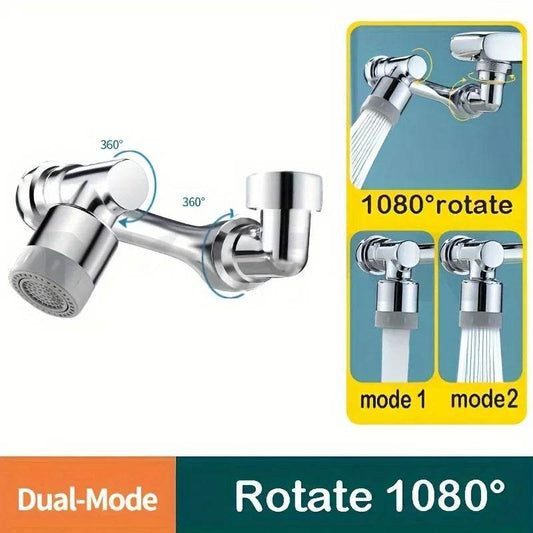 1080° Rotatable Faucet Sprayer Head – Dual Spray Modes | Eco-Friendly Splash-Proof Tap Attachment for Kitchen &amp; Bathroom - One-Sake.com