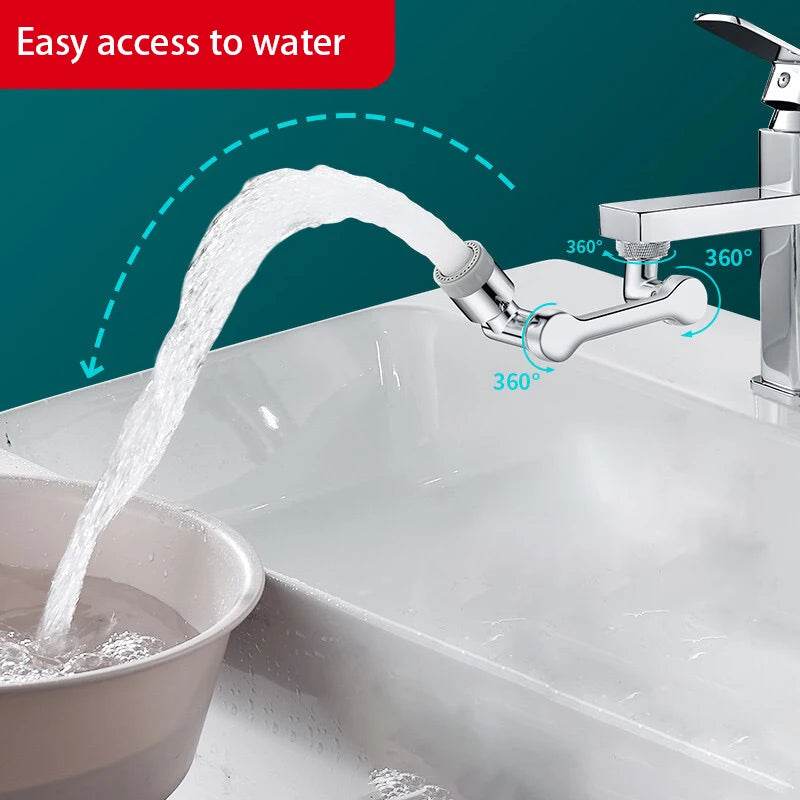 1080° Rotatable Faucet Sprayer Head – Dual Spray Modes | Eco-Friendly Splash-Proof Tap Attachment for Kitchen &amp; Bathroom - One-Sake.com