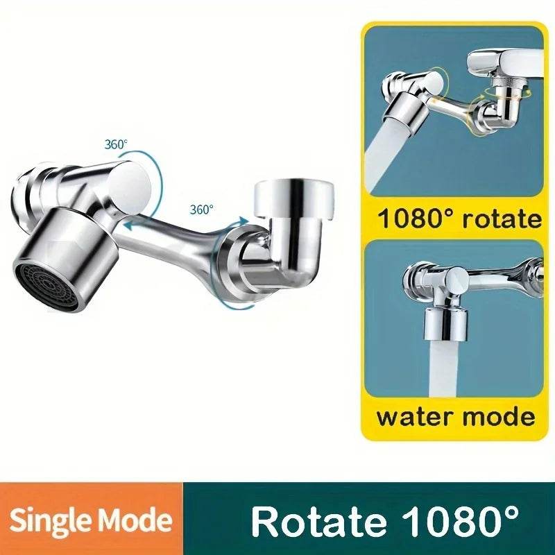 1080° Rotatable Faucet Sprayer Head – Dual Spray Modes | Eco-Friendly Splash-Proof Tap Attachment for Kitchen &amp; Bathroom - One-Sake.com