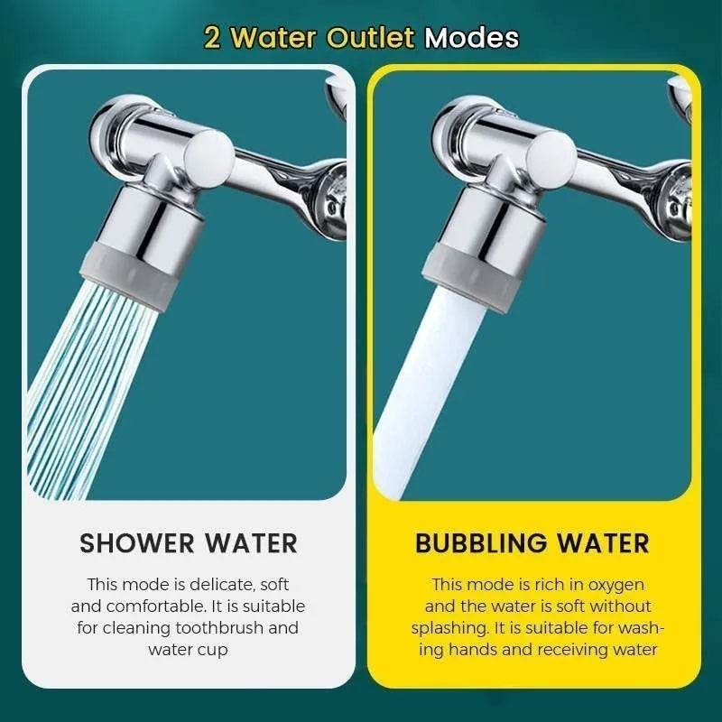 1080° Rotatable Faucet Sprayer Head – Dual Spray Modes | Eco-Friendly Splash-Proof Tap Attachment for Kitchen &amp; Bathroom - One-Sake.com