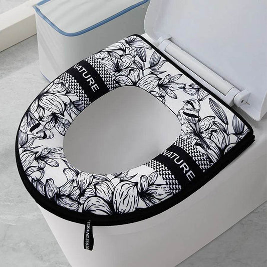 1Pc Thickened Universal Toilet Seat Cover – Waterproof, Zippered, Cartoon-Style Heating Pad for All Seasons | Free Shipping - One-Sake.com